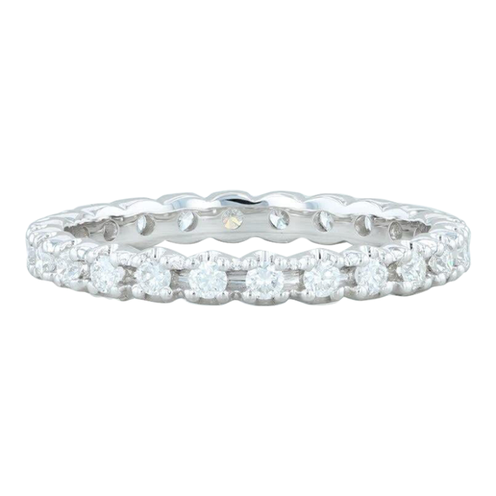 new 046ctw diamond eternity ring 14k white gold size 6 wedding stackable band 2067