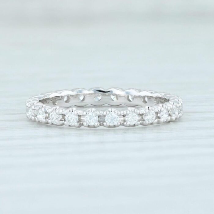 new 046ctw diamond eternity ring 14k white gold size 6 wedding stackable band 3054