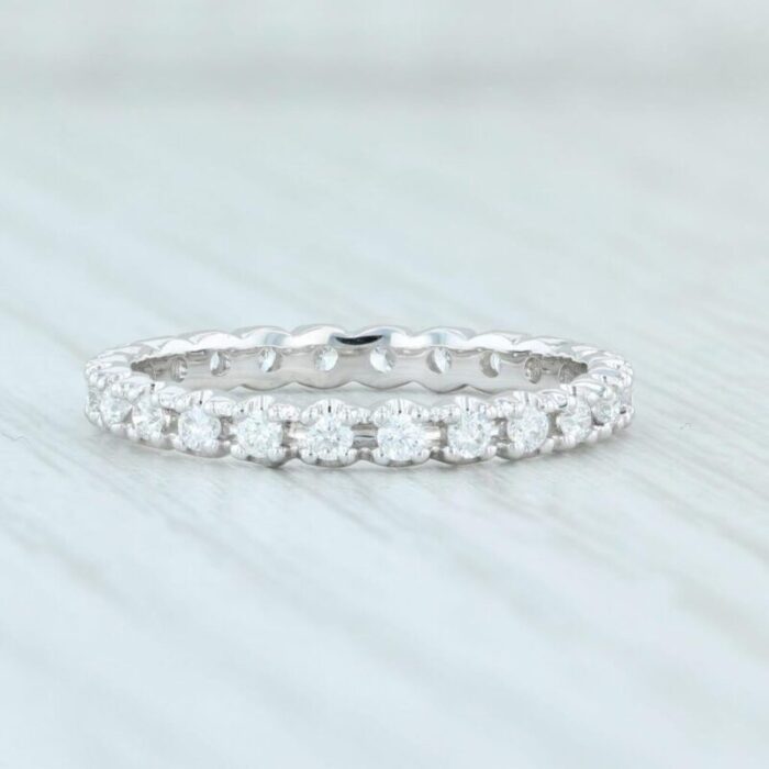 new 046ctw diamond eternity ring 14k white gold size 6 wedding stackable band 9748