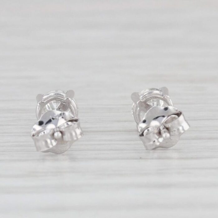 new 047ctw diamond stud earrings 14k white gold round solitaire studs 2 pieces 1020