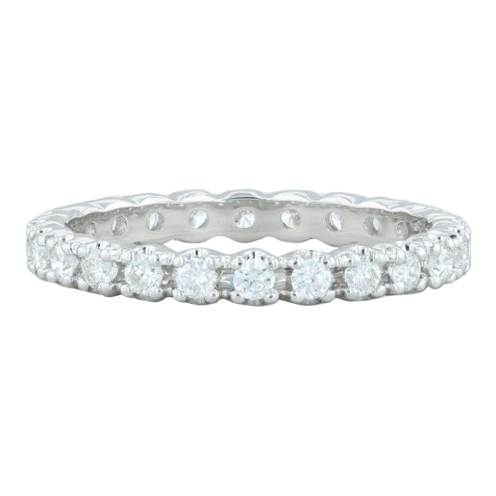 new 051ctw diamond eternity ring 18k white gold size 55 wedding stackable band 4093