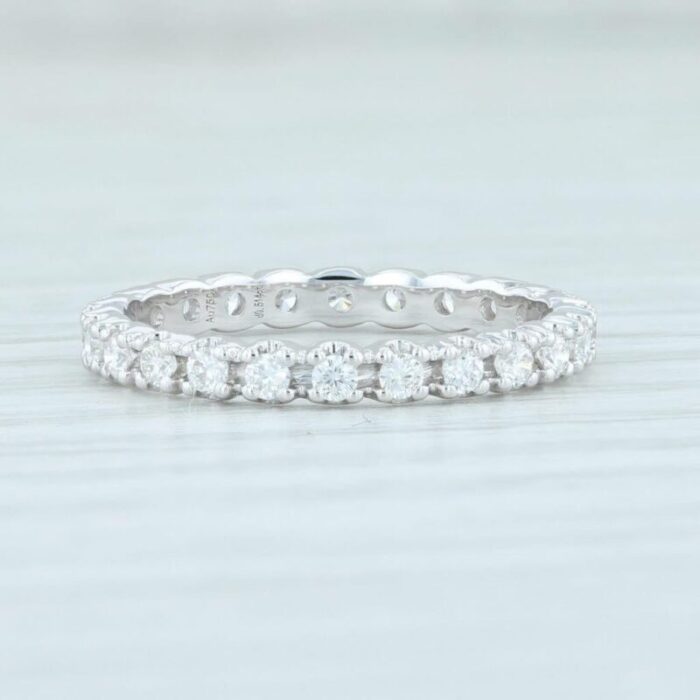 new 051ctw diamond eternity ring 18k white gold size 6 wedding stackable band 2088