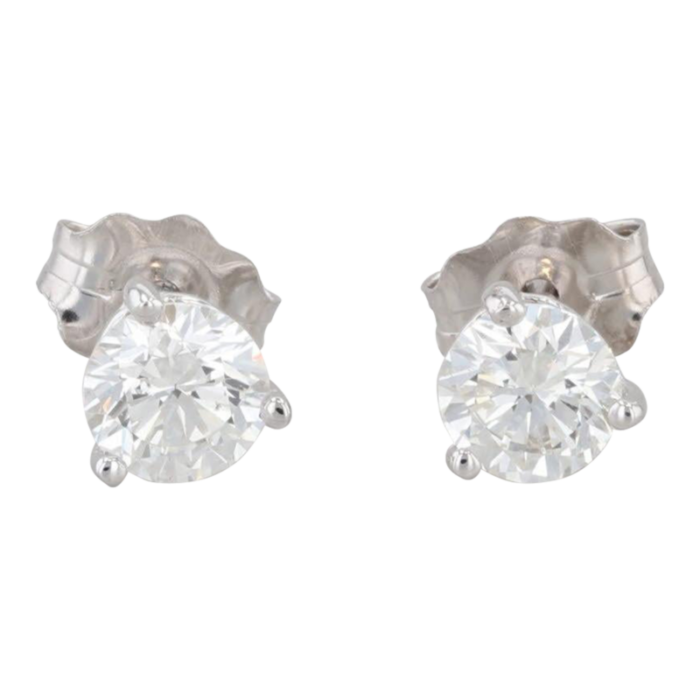 new 052ctw diamond solitaire stud earrings 18k white gold 2 pieces 0488