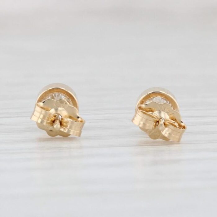 new 054ctw round diamond solitaire stud earrings 14k yellow gold 2 pieces 0579