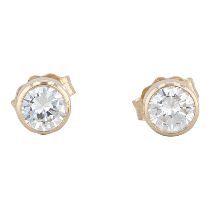 new 054ctw round diamond solitaire stud earrings 14k yellow gold 2 pieces 5645