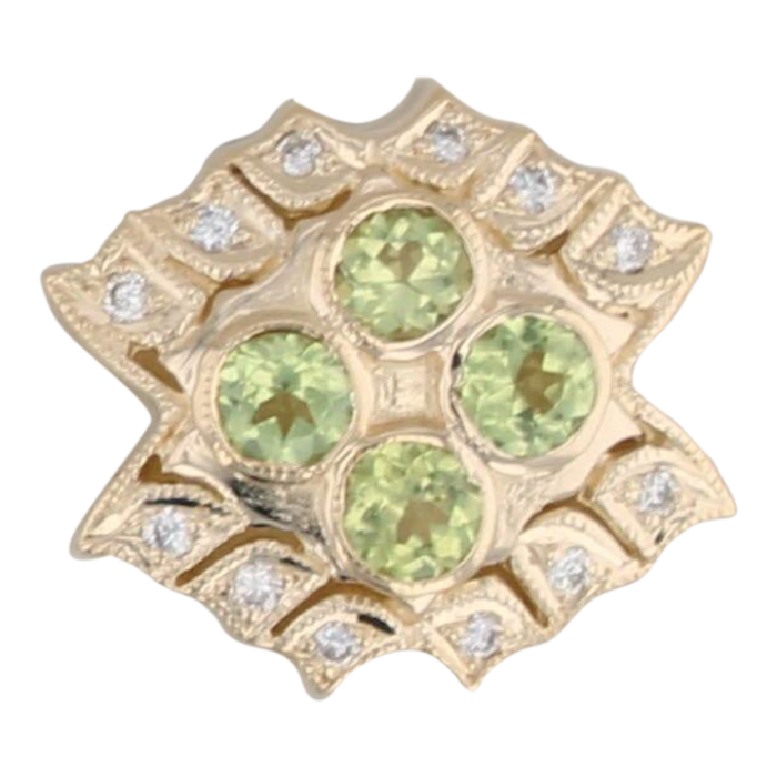 new 066ctw peridot diamond slide bracelet charm 14k yellow gold joshua 6760