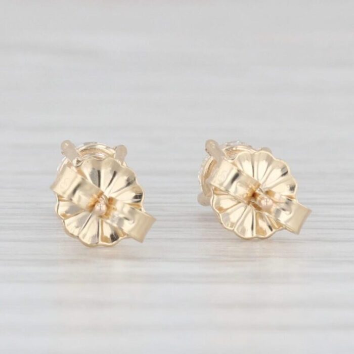 new 067ctw diamond stud earrings 14k yellow gold round solitaire studs 2 pieces 7792