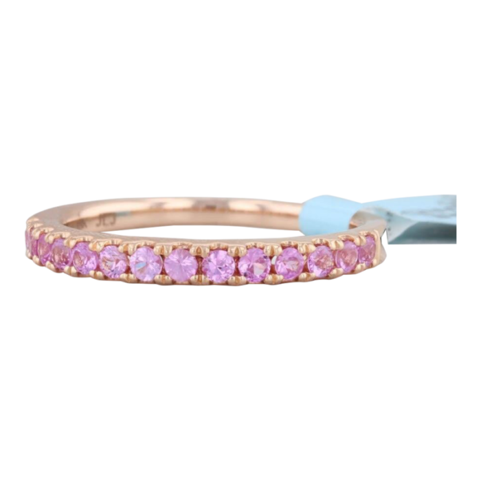 new 075ctw pink sapphire ring 18k rose gold size 7 stackable band 9960