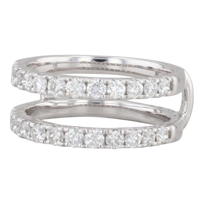 new 084ctw diamond ring jacket wrap 14k white gold size 675 8100