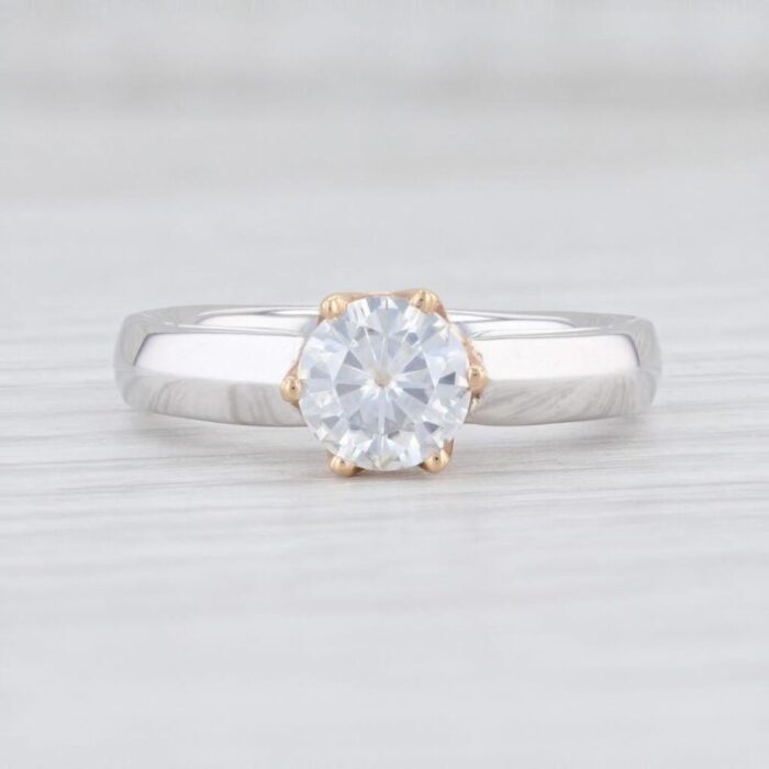 new 096ctw moissanite diamond engagement ring 18k gold size 675 semi mount 8715