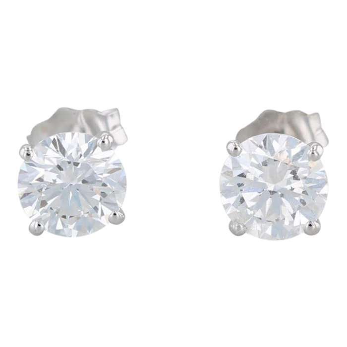 new 145ctw lab created diamond stud earrings 14k white gold round solitaires 2 pieces 0985