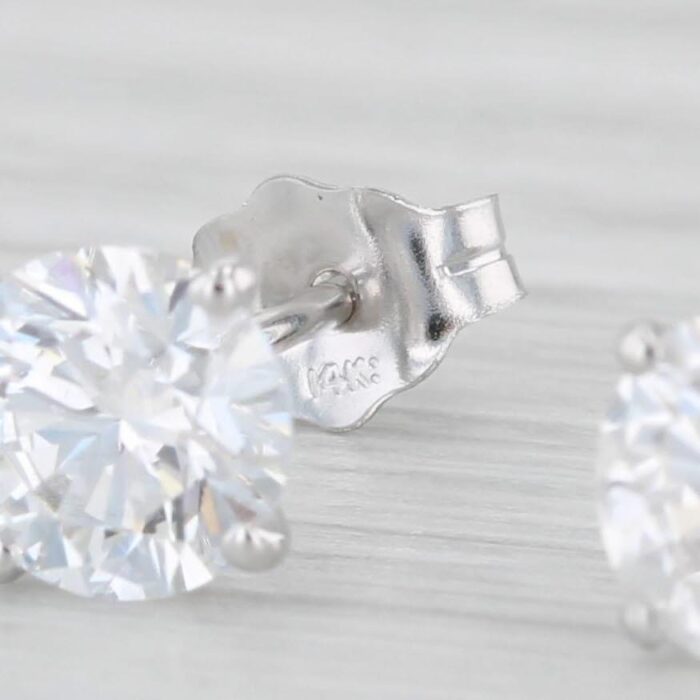 new 145ctw lab created diamond stud earrings 14k white gold round solitaires 2 pieces 7993 scaled