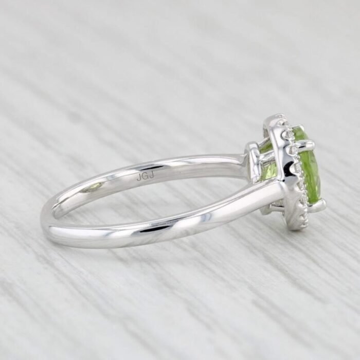 new 160ctw round peridot diamond halo ring 14k white gold size 65 engagement 5650