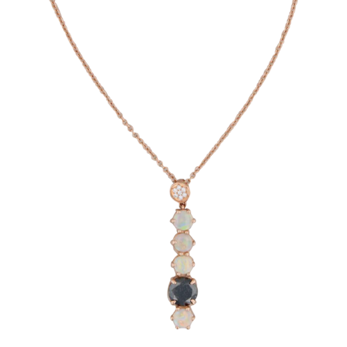 new 256ctw diamond opal pendant necklace 14k rose gold 1775 cable chain 6759