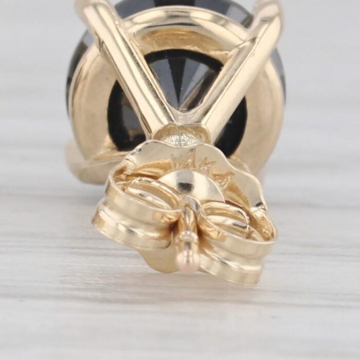 new 267ctw black diamond stud earrings 14k yellow gold round solitaires 2312 scaled