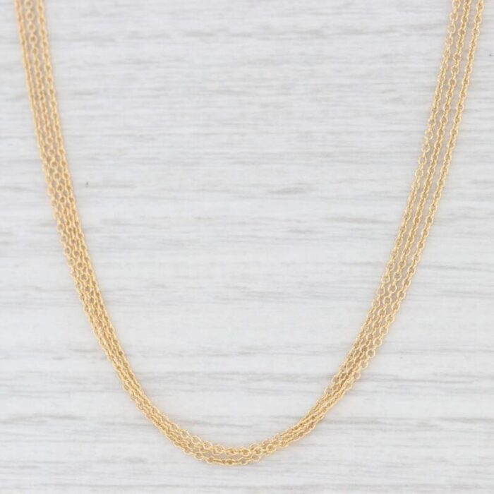 new 3 strand cable chain necklace 14k yellow gold 20 multi strand 7288