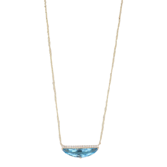 new 309ctw blue topaz diamond pendant necklace 14k yellow gold 16 cable chain 7724