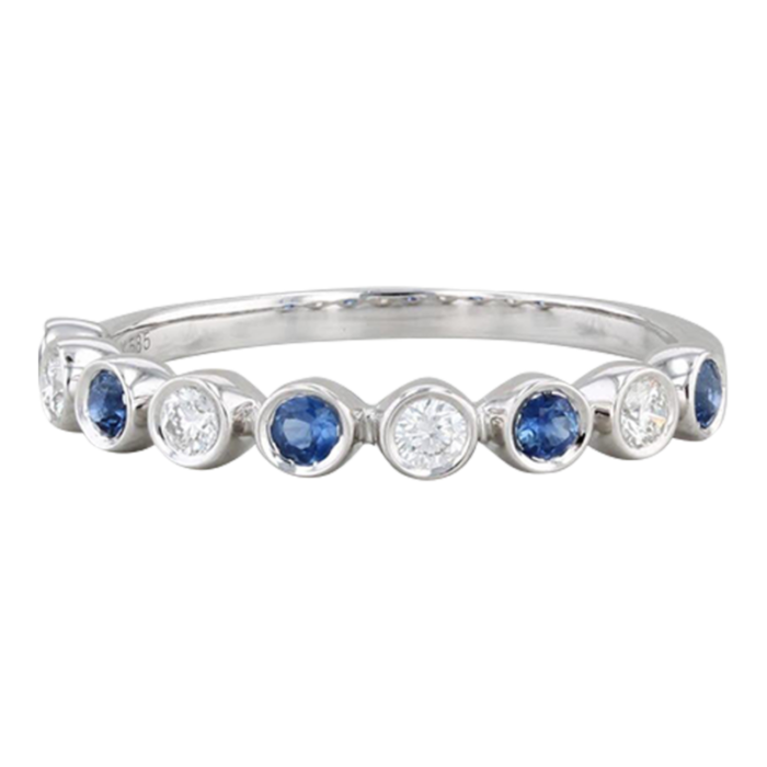 new 32ctw sapphire diamond stackable ring 14k white gold size 7 stacking band 7426