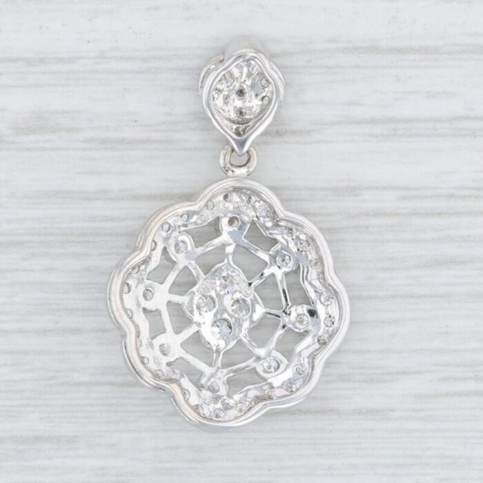 new 85ctw diamond cluster flower pendant 18k white gold statement 4858