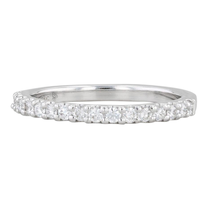 new beverley k 034ctw diamond wedding band 18k white gold sz 65 ring stackable 1885