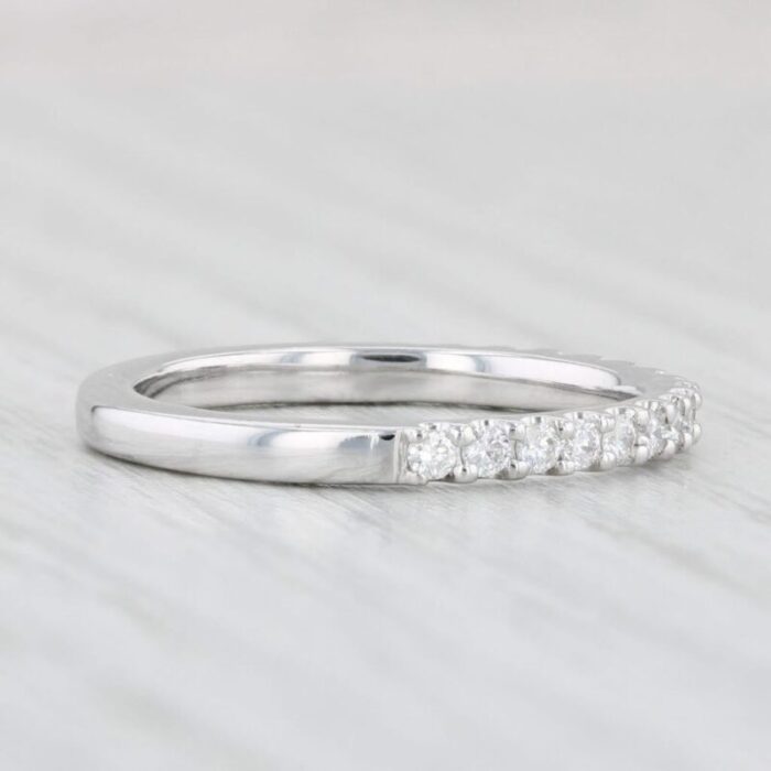 new beverley k 034ctw diamond wedding band 18k white gold sz 65 ring stackable 4786