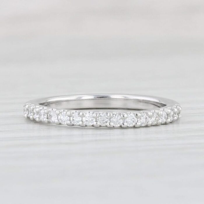 new beverley k 034ctw diamond wedding band 18k white gold sz 65 ring stackable 4827