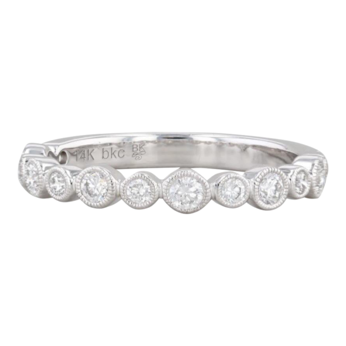 new beverley k 040ctw diamond ring 14k white gold wedding band stackable 1596