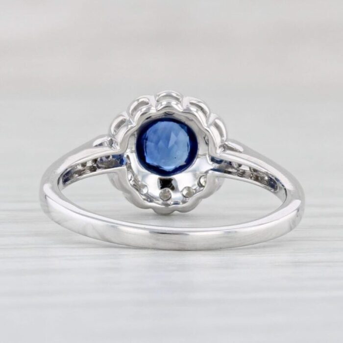 new beverley k 076ctw sapphire diamond halo ring 14k gold engagement size 7 1705