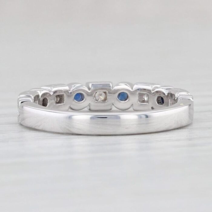 new coast 023ctw diamond blue sapphire band 14k gold size 65 wedding ring 2366