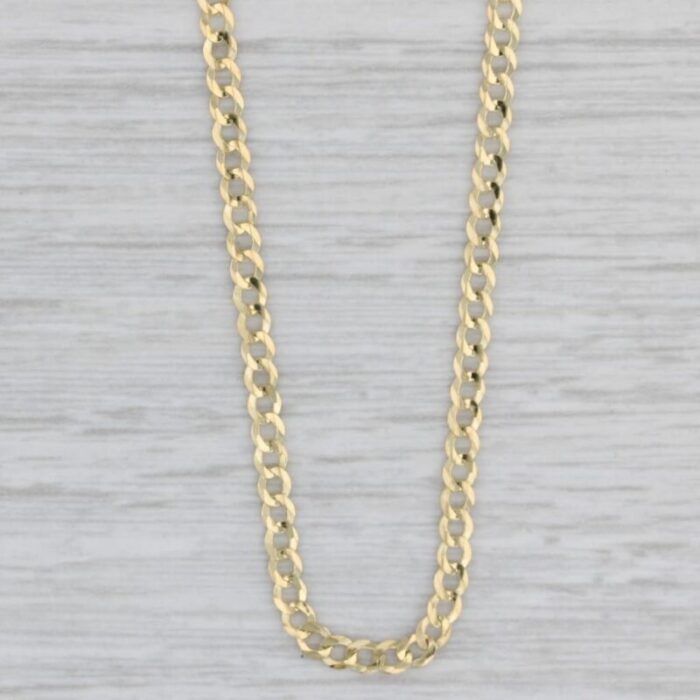 new curb chain 14k yellow gold 18 26mm lobster clasp 7156