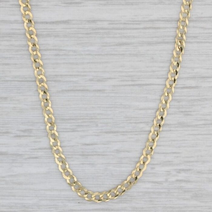 new curb chain 14k yellow gold 18 26mm lobster clasp 7318