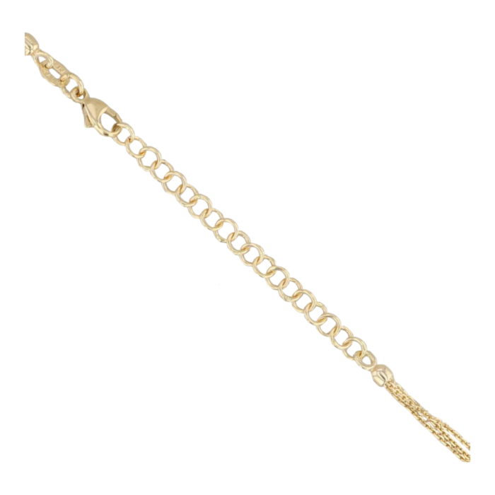 new diamond cut cable chain 3 strand necklace 14k yellow gold adjustable 3102