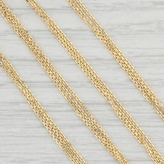 new diamond cut cable chain 3 strand necklace 14k yellow gold adjustable 7413