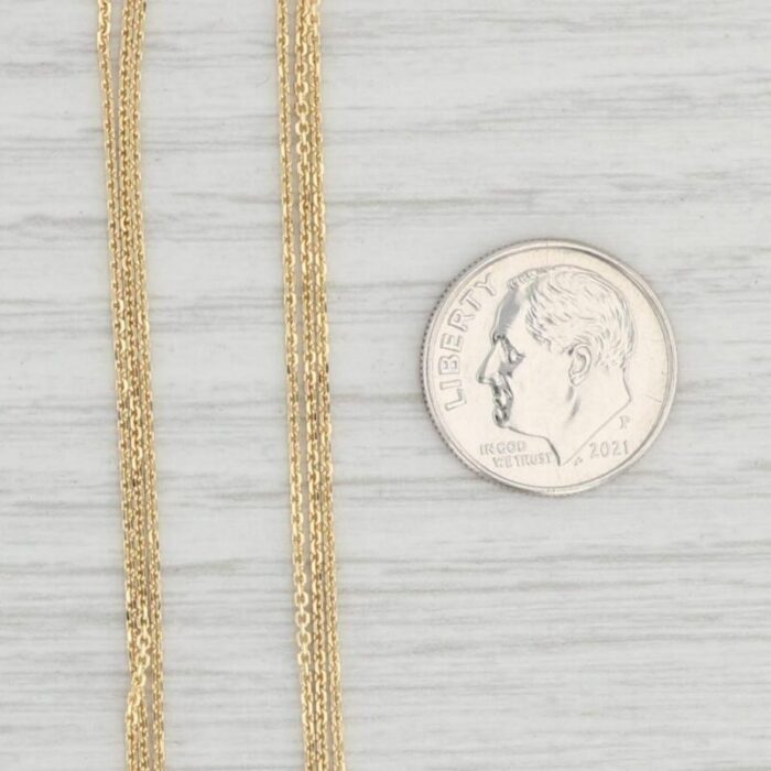 new diamond cut cable chain 3 strand necklace 14k yellow gold adjustable 8219