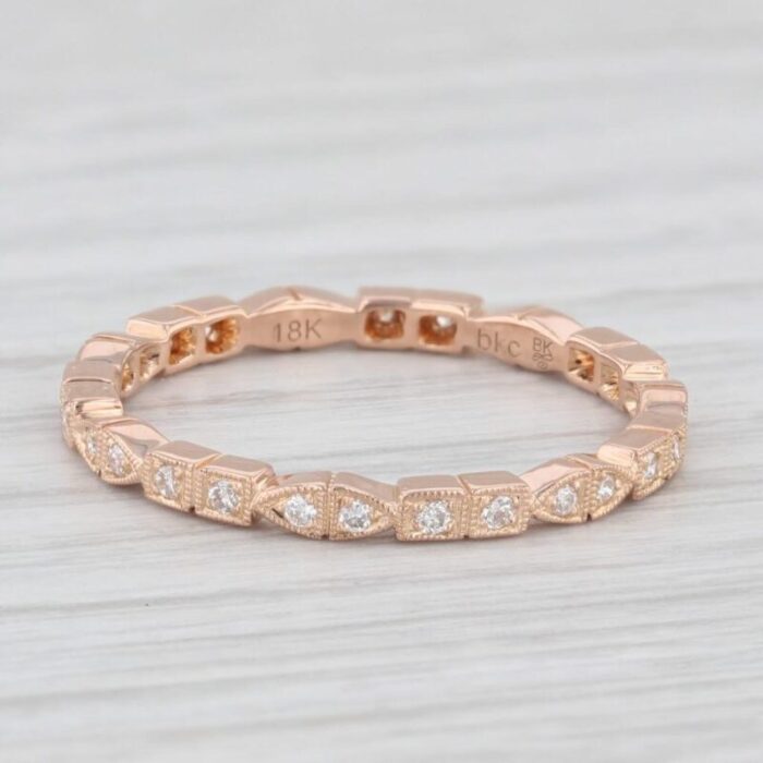 new diamond eternity band 18k rose gold sz 65 wedding stackable ring beverley k 3962