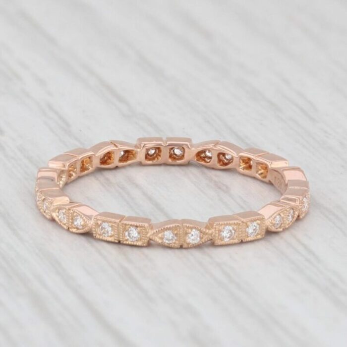 new diamond eternity band 18k rose gold sz 65 wedding stackable ring beverley k 5547