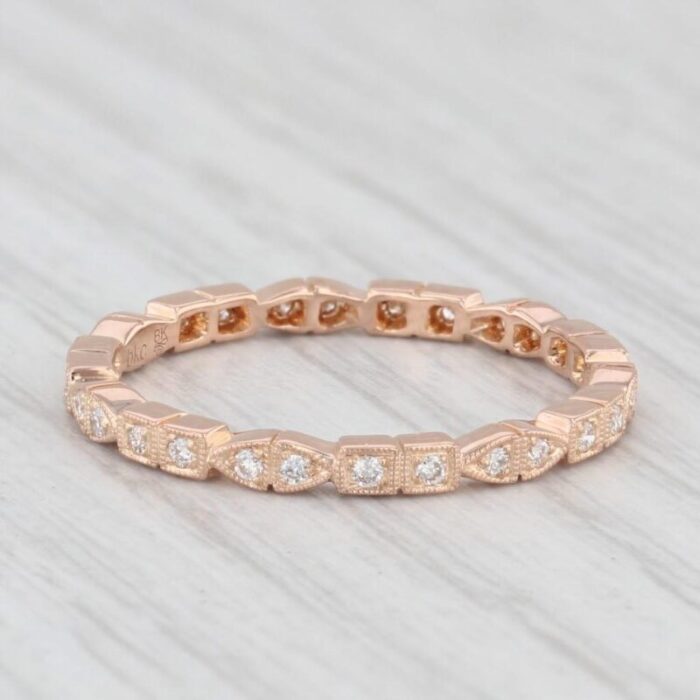 new diamond eternity band 18k rose gold sz 65 wedding stackable ring beverley k 5772