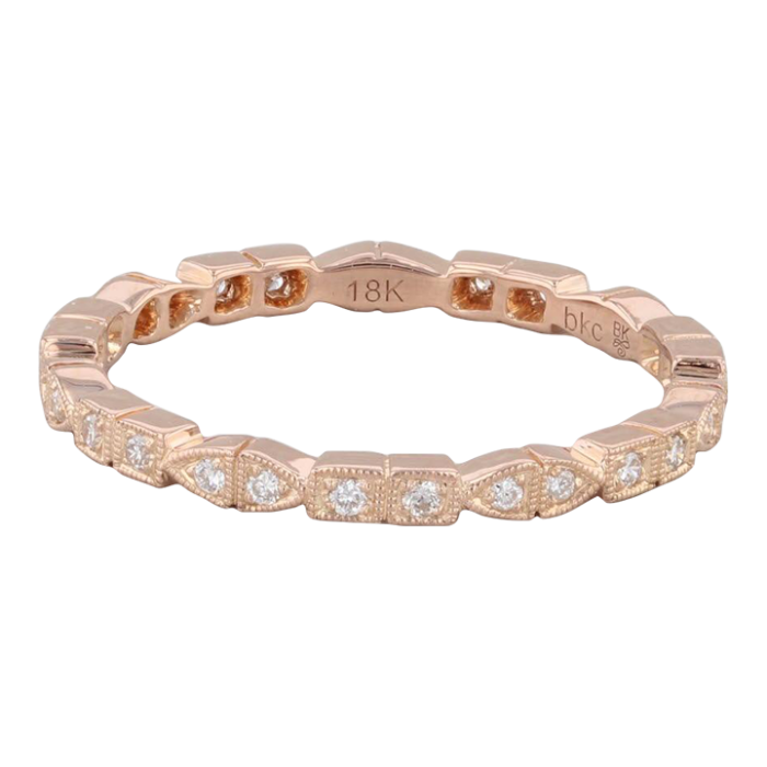 new diamond eternity band 18k rose gold sz 65 wedding stackable ring beverley k 7164