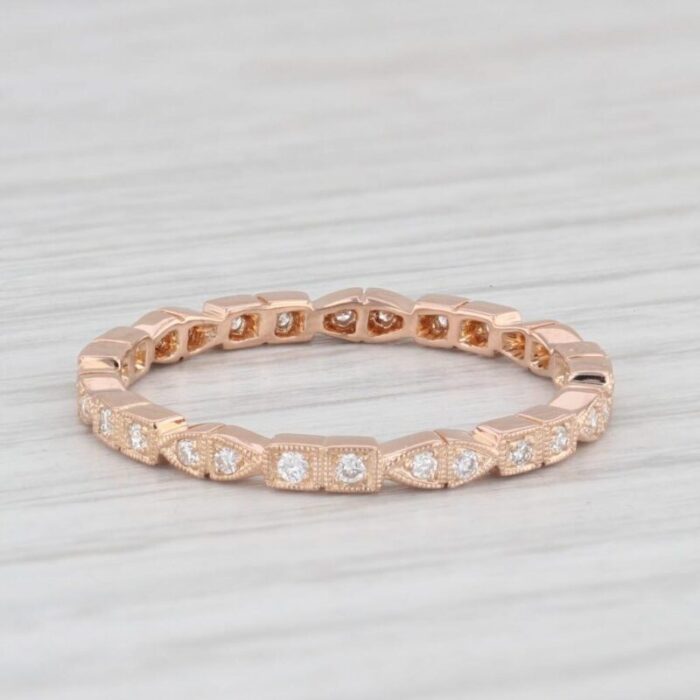 new diamond eternity band 18k rose gold sz 65 wedding stackable ring beverley k 7486