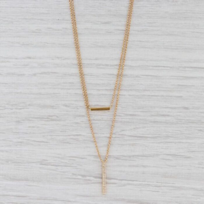 new diamond journey 2 chain layer necklace 18k yellow gold cable chain 6693