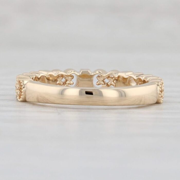 new diamond stackable ring 14k yellow gold wedding band womens stacking sz 625 7414