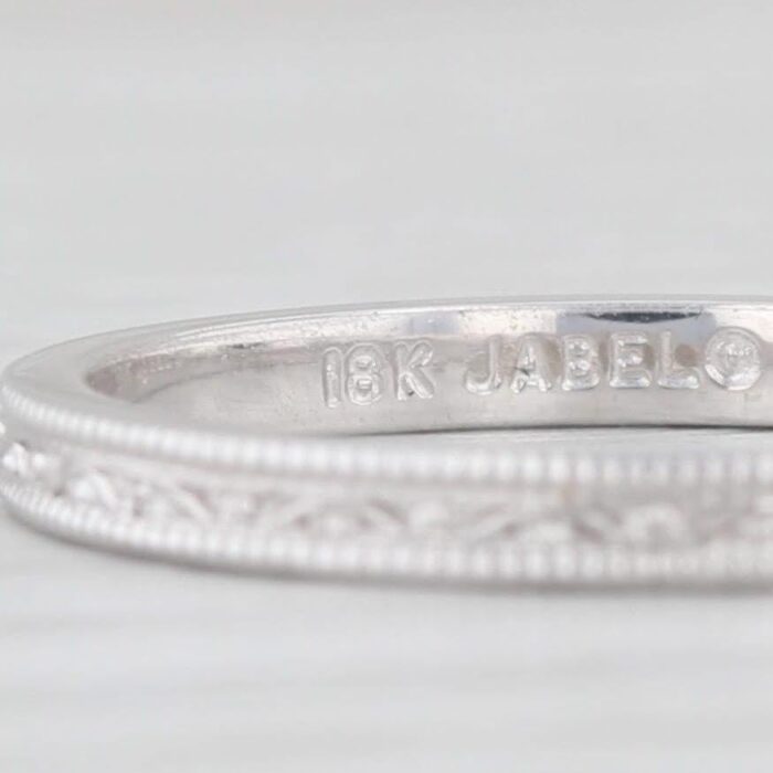 new jabel floral ring 18k white gold size 6 stackable wedding band 3913 scaled