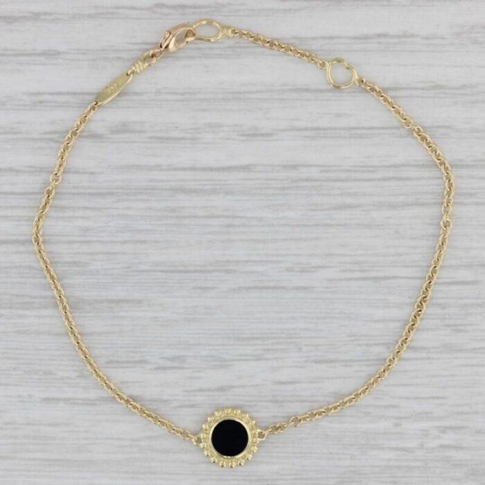 new lagos caviar onyx covet bracelet 18k yellow gold 725 cable chain 2061