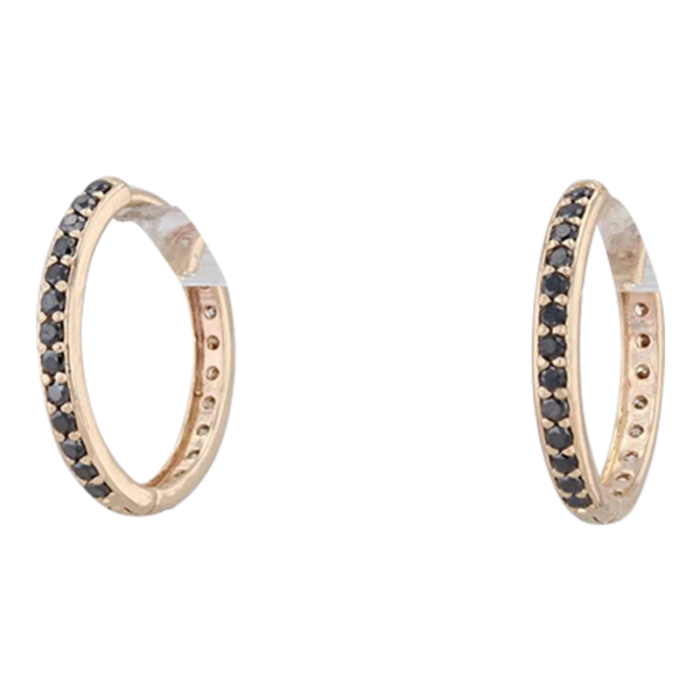 new nina nguyen 064ctw diamond hoop earrings 14k yellow gold hinged snap top 2 pieces 2071