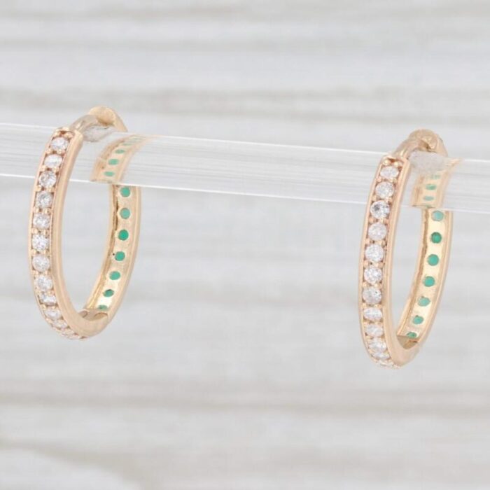 new nina nguyen 64ctw diamond chalcedony hoop earrings 14k gold hinged snap top 2 pieces 3093