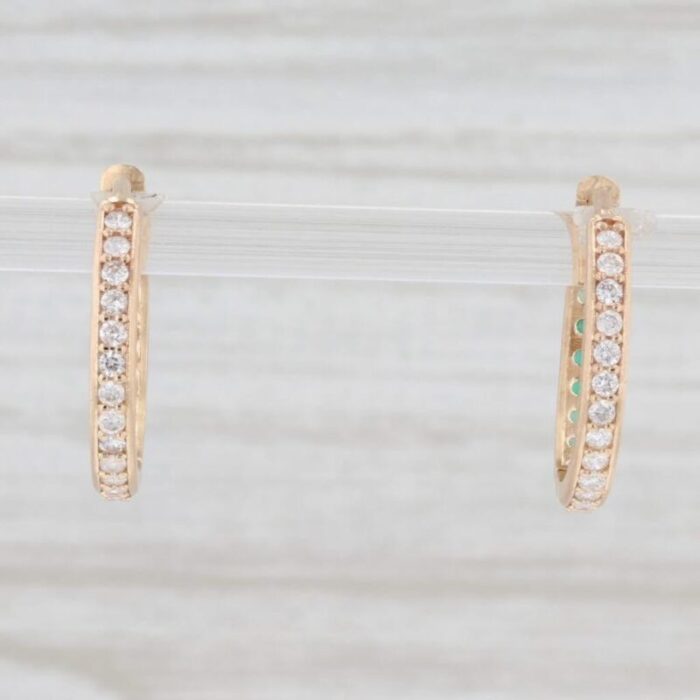 new nina nguyen 64ctw diamond chalcedony hoop earrings 14k gold hinged snap top 2 pieces 5613