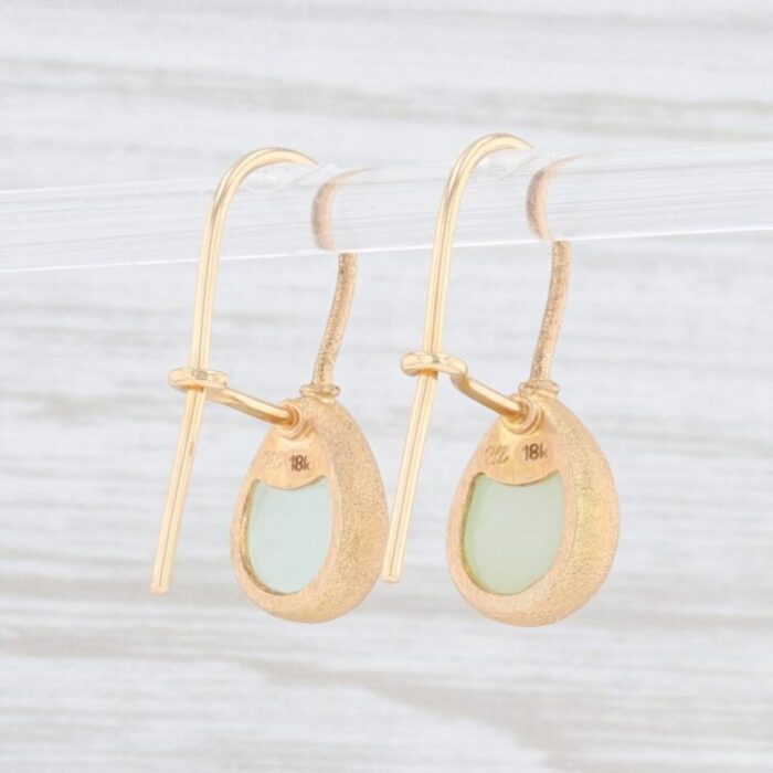 new nina nguyen aquamarine druzy drop earrings 18k yellow gold hook posts 2 pieces 1262