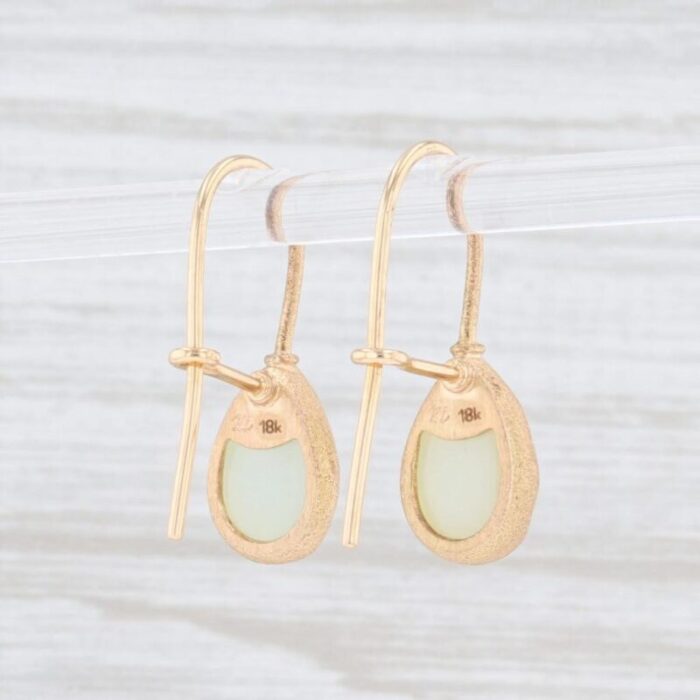 new nina nguyen aquamarine druzy quartz drop earrings 18k gold hook posts 2 pieces 7453