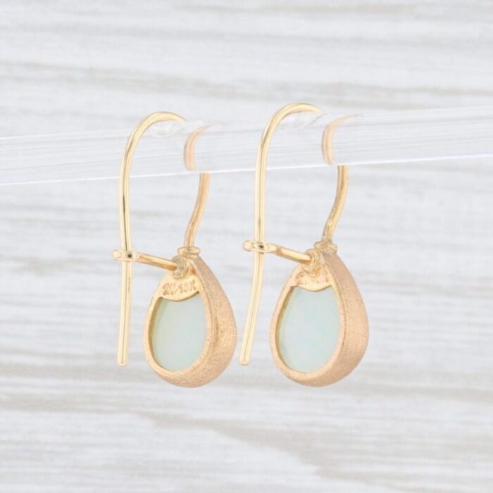 new nina nguyen druzy aquamarine drop earrings 18k yellow gold hook posts 2 pieces 0900