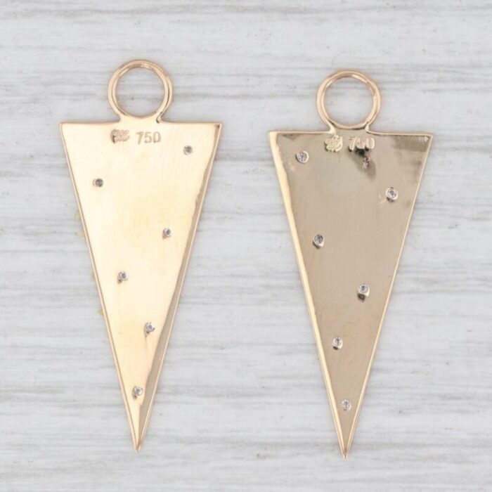 new nina nguyen earring enhancer charms 18k gold diamonds triangle drops 2 pieces 3015